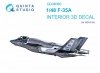 Quinta Studio QD48060 F-35A 3D-Printed & coloured Interior on decal paper (Meng) 1/48